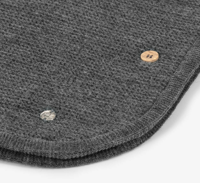 PAZ RODRIGUEZ Girls Grey Wool Knit Poncho