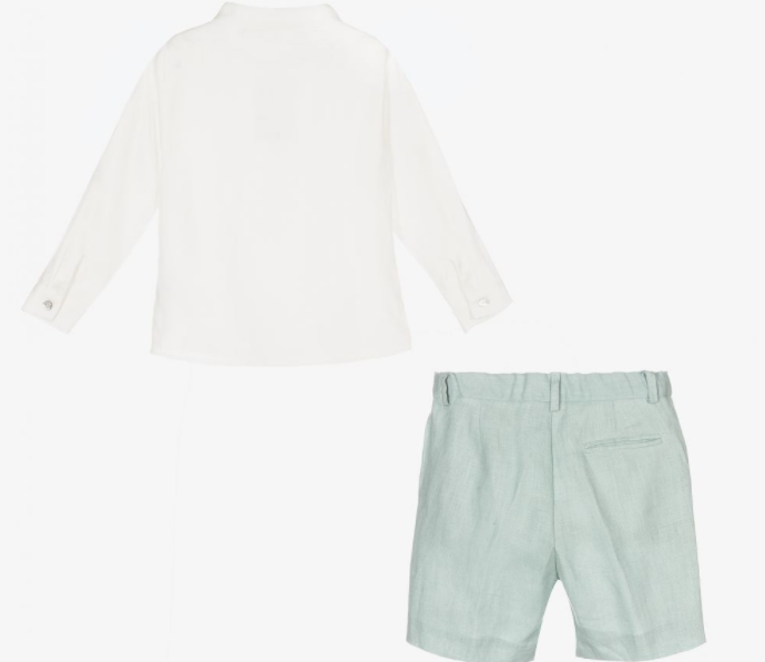 PAZ RODRIGUEZ ivory and mint shorts set