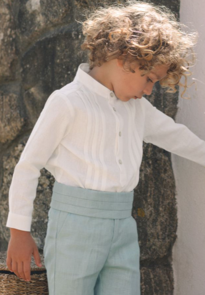 PAZ RODRIGUEZ ivory and mint shorts set