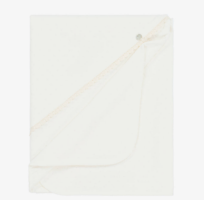 PAZ RODRIGUEZ Ivory Velour Baby Blanket (87cm)
