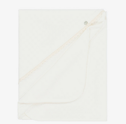 PAZ RODRIGUEZ Ivory Velour Baby Blanket (87cm)