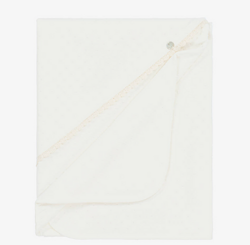PAZ RODRIGUEZ Ivory Velour Baby Blanket (87cm)