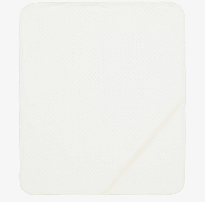 PAZ RODRIGUEZ Ivory Velour Baby Blanket (87cm)