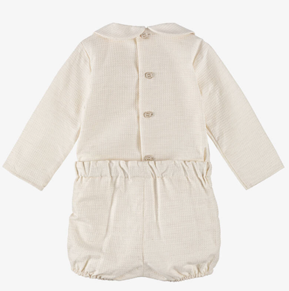 PAZ RODRIGUEZ lace-trimmed textured shorts set