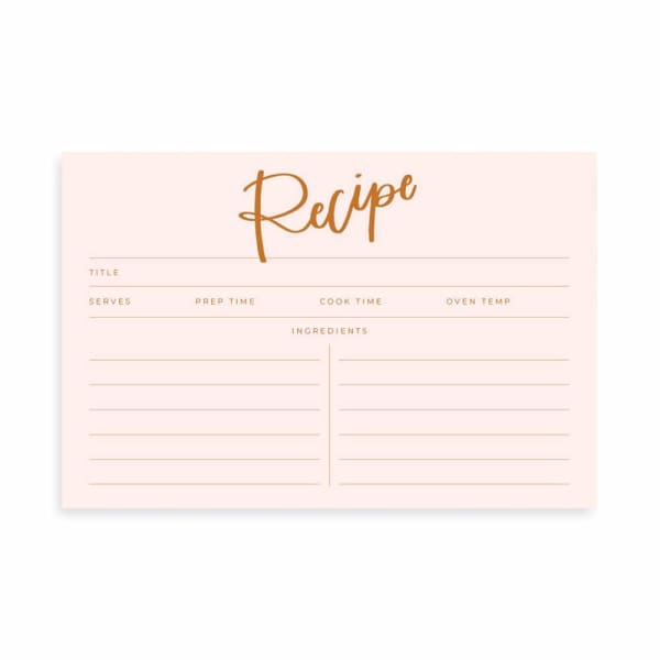 Peach Script Recipe Cards (Set Of 15 Cards)