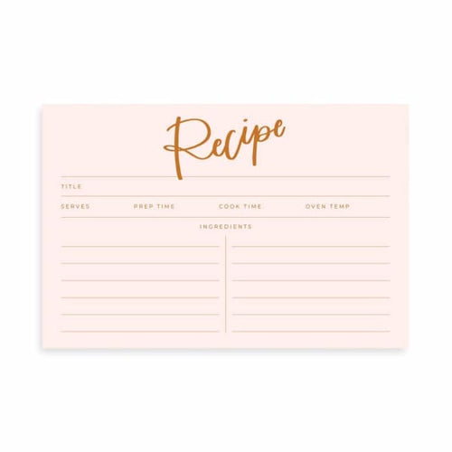 Peach Script Recipe Cards (Set Of 15 Cards)