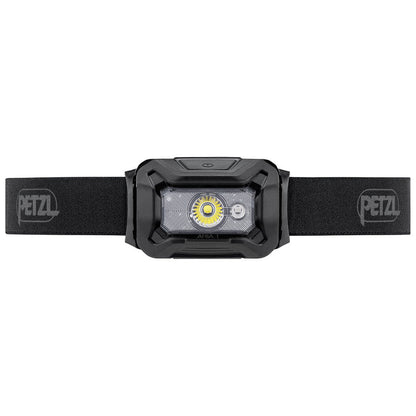 front of black petzl aria 1 rgb headlamp