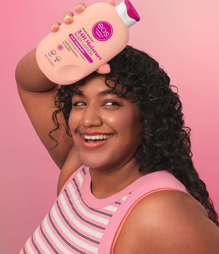 Pink Champagne Body Lotion w/ Model