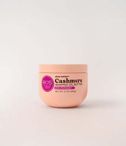 Jar of EOS Cashmere Whipped Oil Butter on a white background
