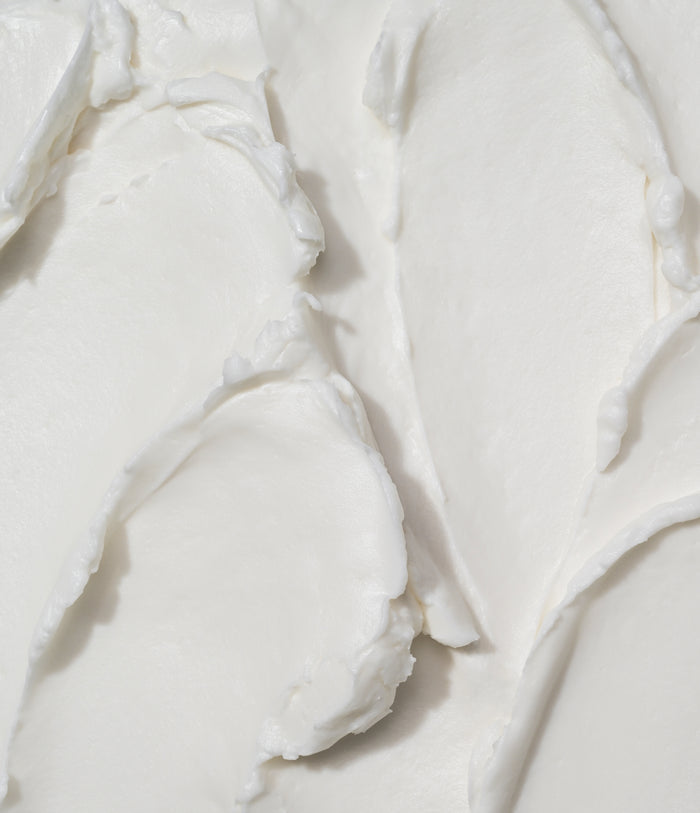 Close-up of white cream with a soft texture