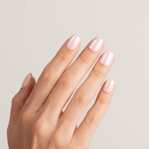 Pink press on nails - chrome finish