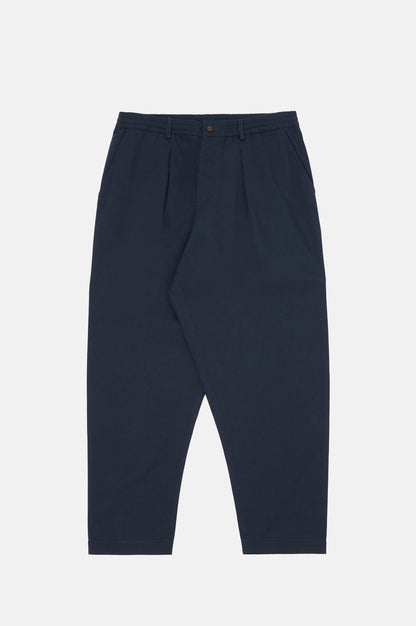 Universal Works Pleated Track Pant Twill Navy.