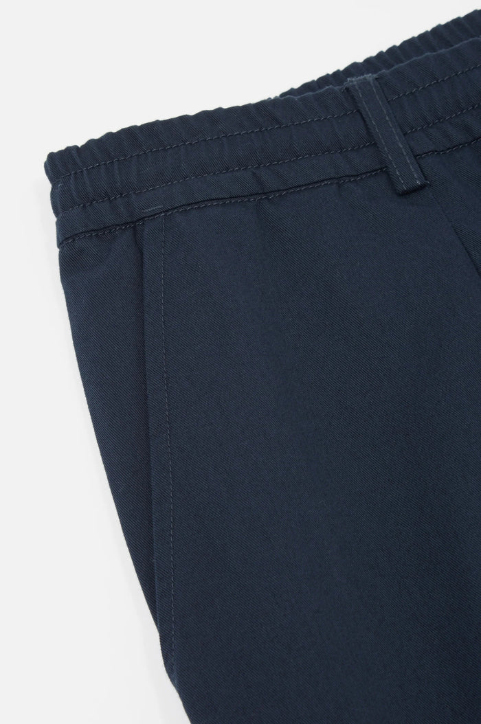 Pleated Track Pant Twill Navy