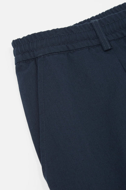 Pleated Track Pant Twill Navy