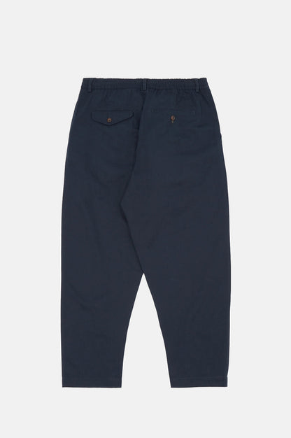Pleated Track Pant Twill Navy