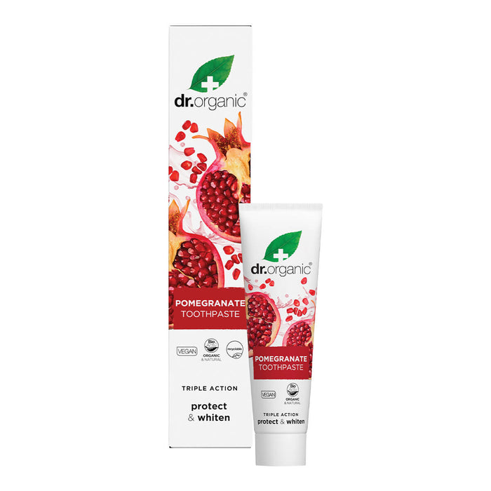 100ml tube Dr. Organic Pomegranate Toothpaste with box.