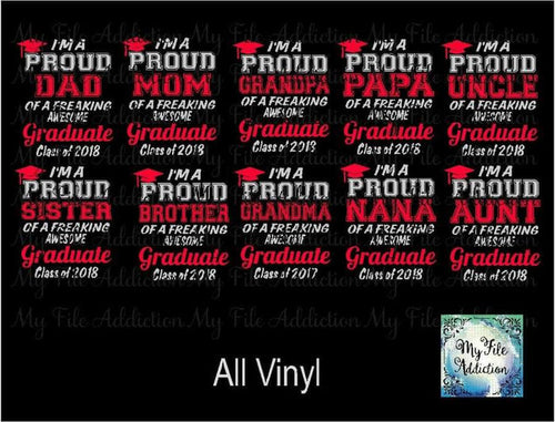 Proud Graduate Graduation Vinyl Digital Download File - My File Addiction