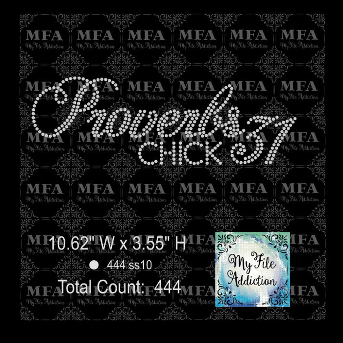 Proverbs 31 Chick Rhinestone Digital Download File