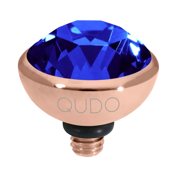 recreated dark sapphire swarovski crystal rose gold top interchangeable jewelry