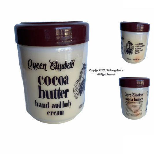 Queen Elisabeth Cocoa Butter Hand and Body Cream 16.9 oz / 500 ml