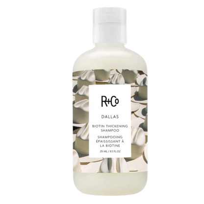 R+Co DALLAS shampoo, thickening shampoo for fine hair, volumizing shampoo for thin hair, root-lifting shampoo, shampoo for body and fullness, hair thickener shampoo, strengthening shampoo for flat hair, sulfate-free volume shampoo, biotin-rich shampoo, fuller hair shampoo