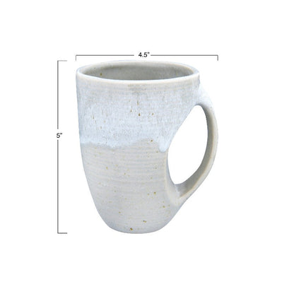 Reactive Glaze Stoneware Cozy Mug with Measurements