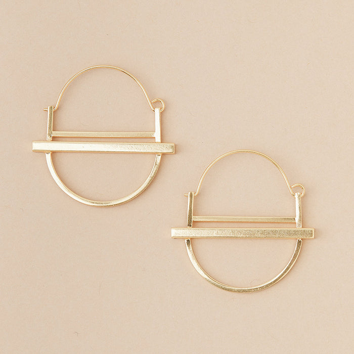 Refined Earring Collection - Saturn Hoop Earrings (Gold Vermeil)