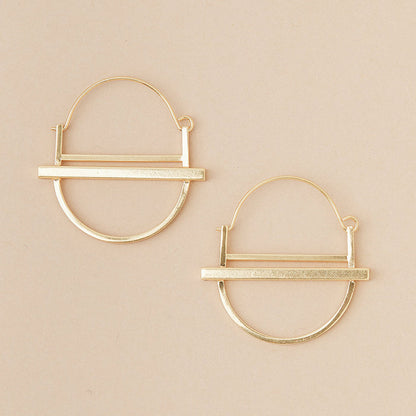 Refined Earring Collection - Saturn Hoop Earrings (Gold Vermeil)