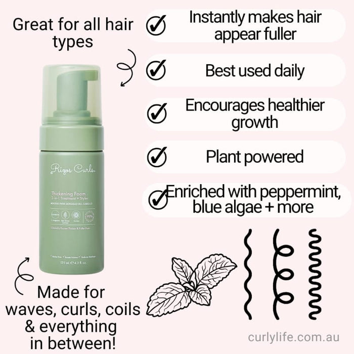 Rizos Curls Thickening Foam: 2-in-1 Treatment + Styler