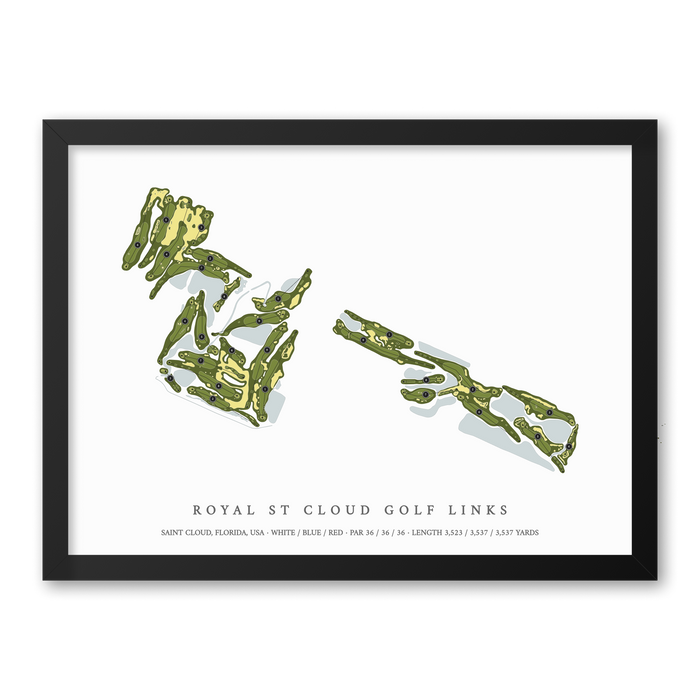 Royal St Cloud Golf Links | Golf Course Map | Black Frame