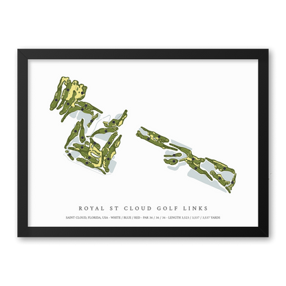 Royal St Cloud Golf Links | Golf Course Map | Black Frame