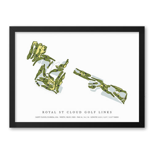 Royal St Cloud Golf Links | Golf Course Map | Black Frame