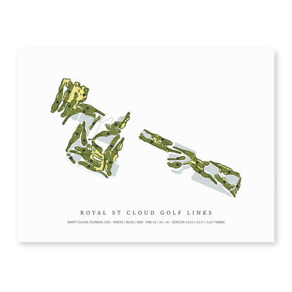 Royal St Cloud Golf Links | Golf Course Map | Unframed