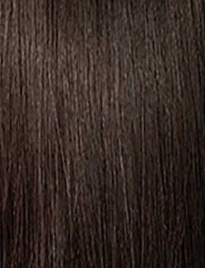 SENSATIONNEL instant up and down ponytail wig dark brown straight hair texture close up smooth synthetic strands