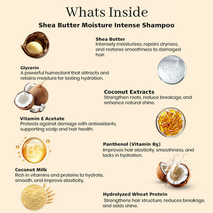 Salon Repair Treatment: Shea Butter Shampoo, Shea Butter Hair Mask & Gloss Lock Hair Serum
