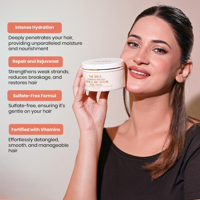 Salon Repair Treatment: Shea Butter Shampoo, Shea Butter Hair Mask & Gloss Lock Hair Serum