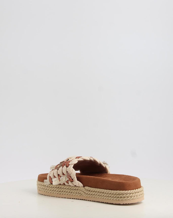 MONOBAND ROPE SANDAL FRINGES BIG LETTER LOGO