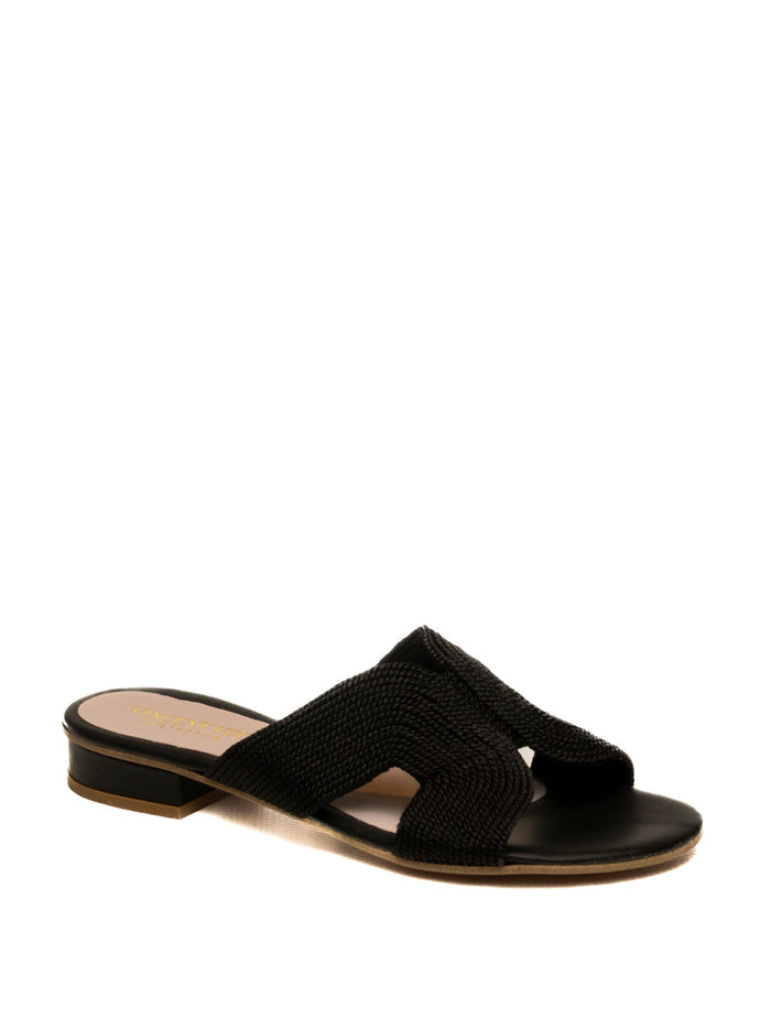 VINCENT VEGA Sandalo leyton raffia nero LEYTON PT20 RAFIA-NERO