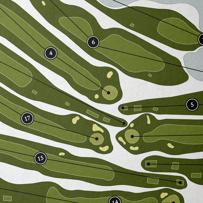 Sandy Burr Country Club | Golf Course Print | Close+Up