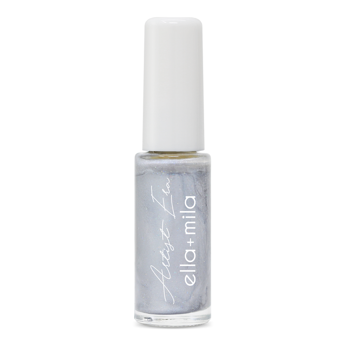 Sculpted Silver metallic silver nail art liner polish with fine brush – ella+mila Artist Era