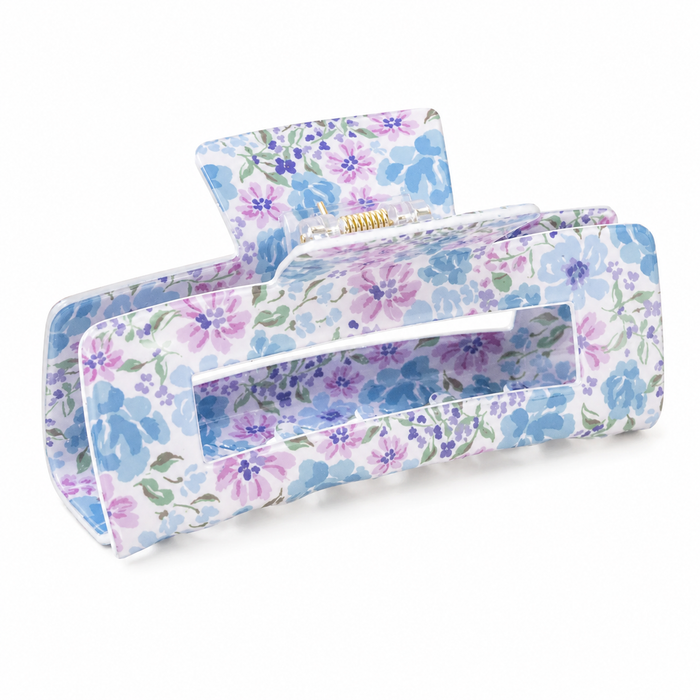 Secret Garden Blue Claw Clip - Main View - the Darling Effect