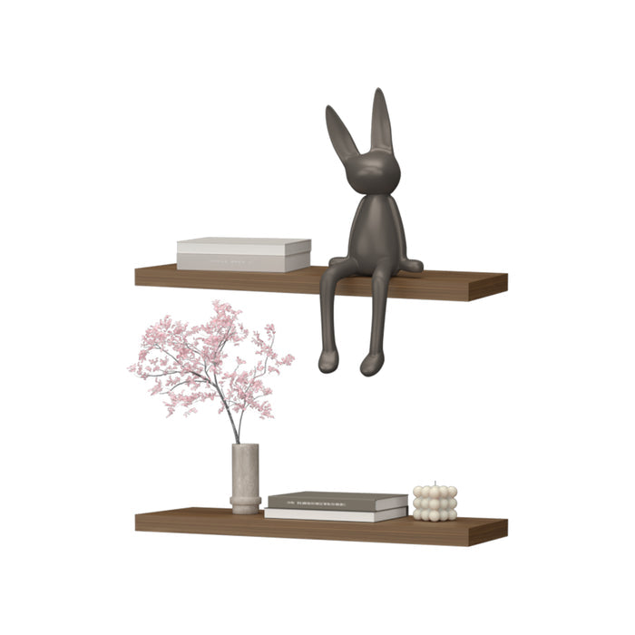 Set of 2 Mahogany Floating Salon Display Shelves