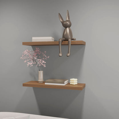 Set of 2 Mahogany Floating Salon Display Shelves
