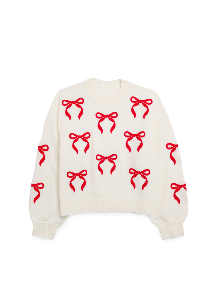 Shiraleah Bow Sweater, Ivory