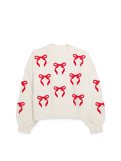 Shiraleah Bow Sweater, Ivory