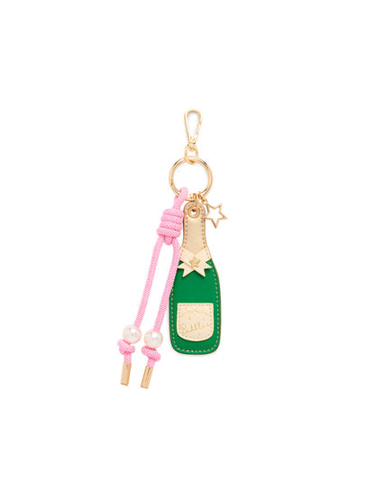 Shiraleah Champagne Bottle Bag Charm/Key Ring GREEN / OS
