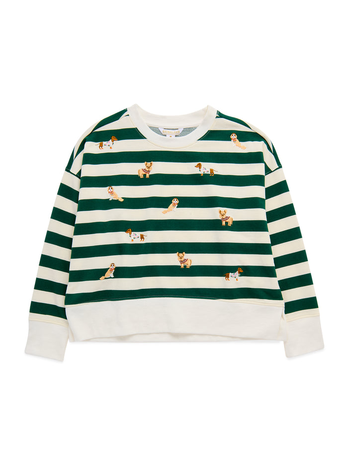 Shiraleah Doggies Relaxed Sweatshirt GREEN / EXTRA SMALL
