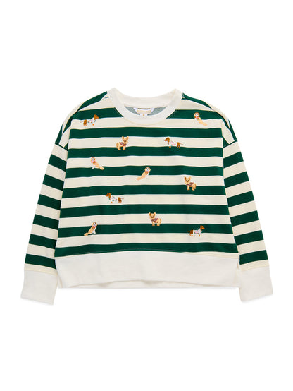 Shiraleah Doggies Relaxed Sweatshirt GREEN / EXTRA SMALL