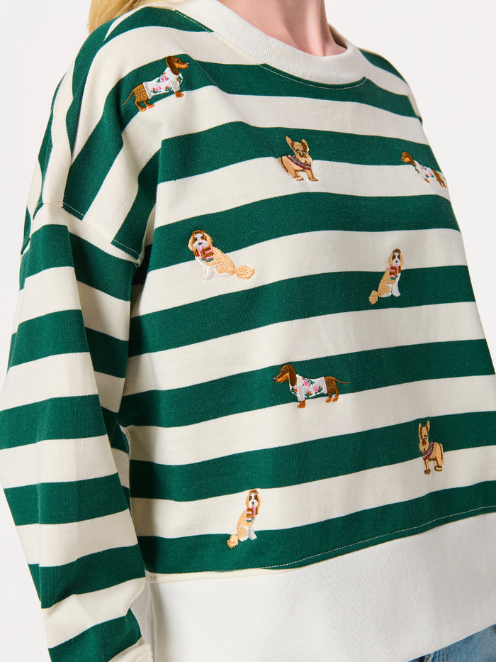 Shiraleah Doggies Relaxed Sweatshirt GREEN / EXTRA SMALL
