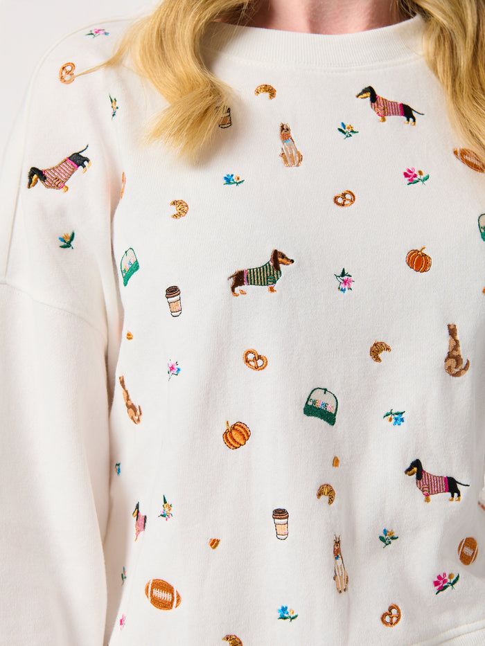 Shiraleah Fall Icons Relaxed Sweatshirt IVORY / EXTRA SMALL